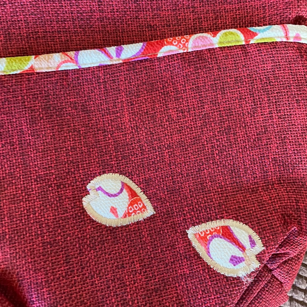 PRICE DROP! NWT  Boho canvas shoulder bag with floral appliqués - Picture 4 of 16